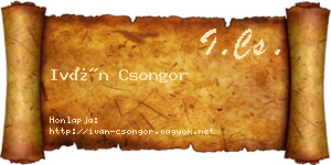 Iván Csongor névjegykártya