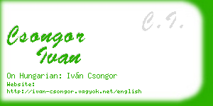 csongor ivan business card