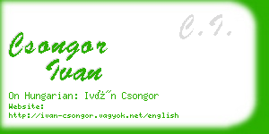 csongor ivan business card